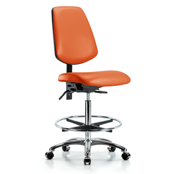 Modern Laboratory Chair with Lumbar Support and Swivel Base