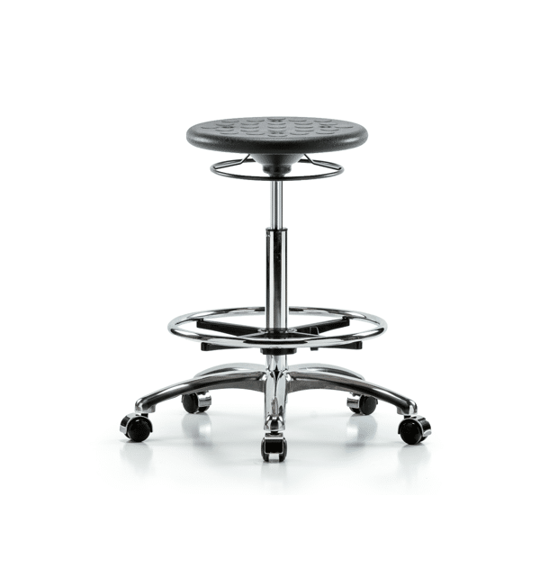 Sleek Design Lab Stool with Chrome Base for Contemporary Laboratories