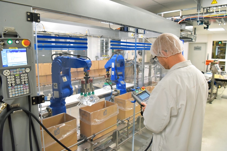 Laboratory equipment supply chain in a modern warehouse.