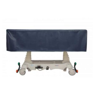 Mopec Hydraulic Stainless Steel Top Cadaver Carrier with False Frame & Blue Cover