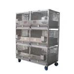 Stainless Steel Rabbit Cages – 5.2 sq ft Compartments with Sliding Divider