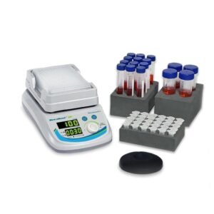 BenchMixer MP vortex mixer with tube adapter for microtubes, 15 mL, and 50 mL conical tubes