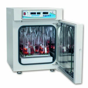 Incu-Shaker CO2 Mini shaking incubator with touchscreen display and stainless steel chamber for suspension cell culture