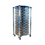 ARES OptiMice II high-density IVC rack with 110 mouse cages and stainless steel construction