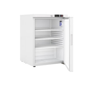 ARS-FRP-04 5 cu ft undercounter flammable storage refrigerator exterior with digital display and keyed lock