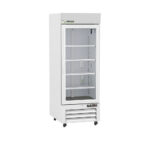 ARES Scientific glass door laboratory refrigerator for chromatography applications with visible interior shelving