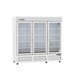 ARES Scientific ARS-HC-CB-72 72 cu ft Basic series triple glass door chromatography refrigerator with doors closed, designed for high-volume pharmaceutical sample storage