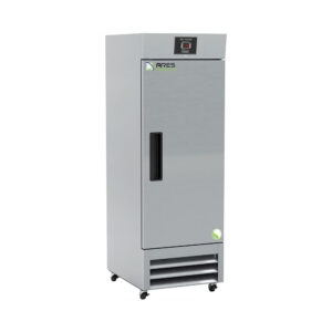 23 cu ft stainless steel lab freezer with microprocessor controller, R290 refrigerant, and auto-defrost design