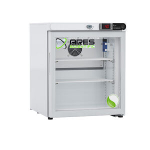 ARES Cool ARS-HC-UCFS-0104G – 1 cu ft glass door countertop laboratory refrigerator exterior view