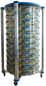 An external view of the ARES OptiMice II rodent caging system.